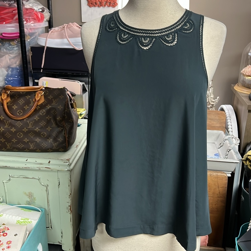 Madewell Scallop Lace Eyelet Detail Flowy Tank Top